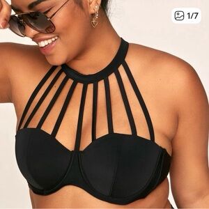 Adore Me Black Cage Detail Top